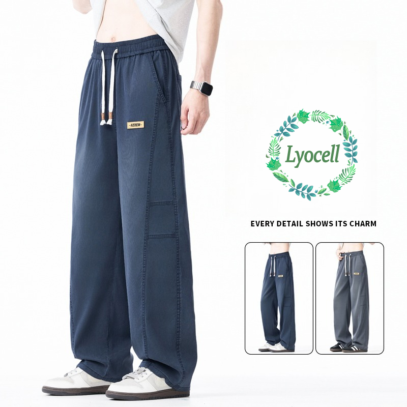 Streetwear Brand Designs - Calças Masculinas Finas e Soltas de
