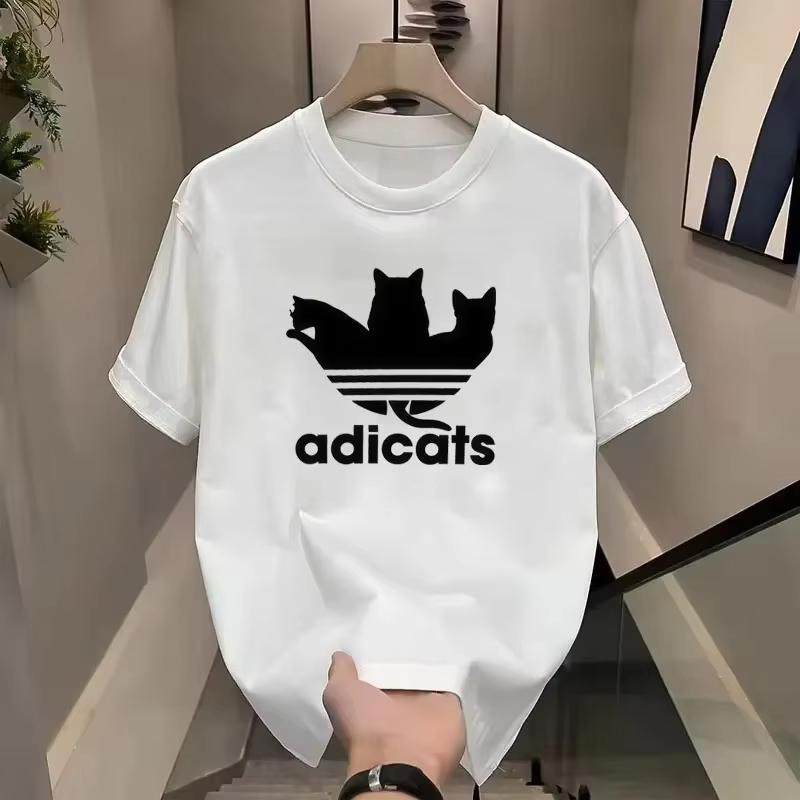 Streetwear Brand Cat - Camiseta Criativa ADICATS 2026: T-shirt Gráfica