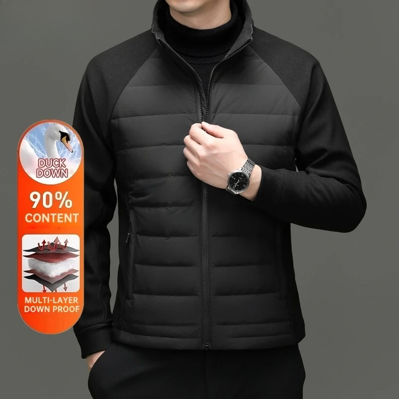 Streetwear High End Brand - Jaqueta Masculina de Plumas de Alta