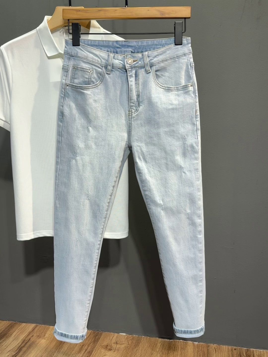 Verão lavado luz azul lavado j - Streetwear Brand Cat avaliação e preço