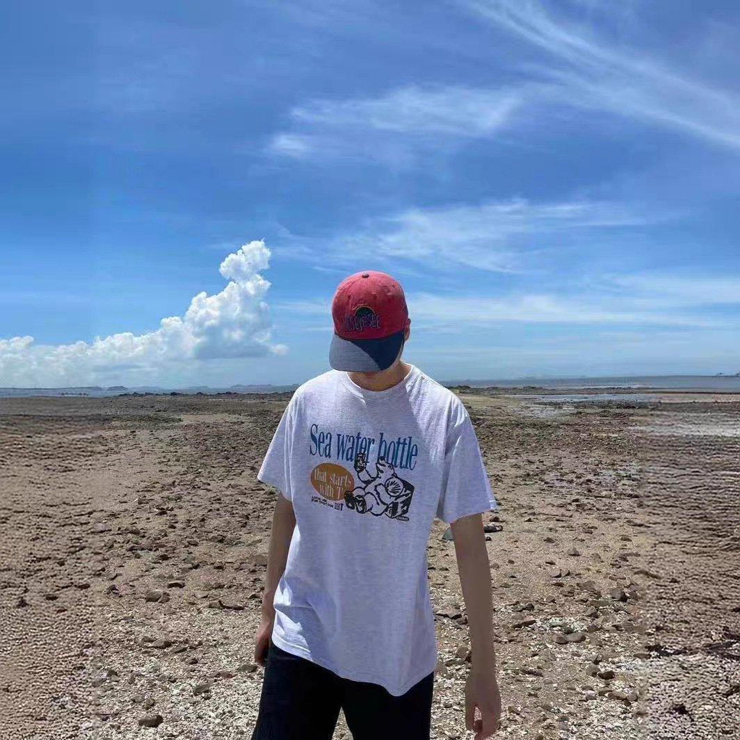 Camiseta Solta de Verão com Es - Streetwear Brand Label avaliação e preço