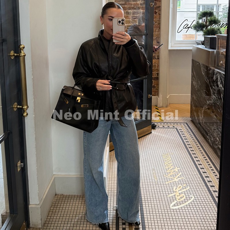 Casaco Feminino de Couro Sinté - Streetwear Brands 2026 avaliação e preço